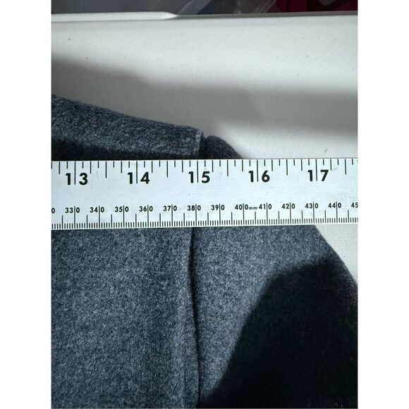 Vintage Harve Bernard Wool Shearling‎ Collar Long Over Coat Womens 10 Gray Union - Picture 15 of 16